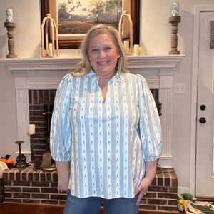 Smith & Quinn “Ocean Ikat” Eliza top